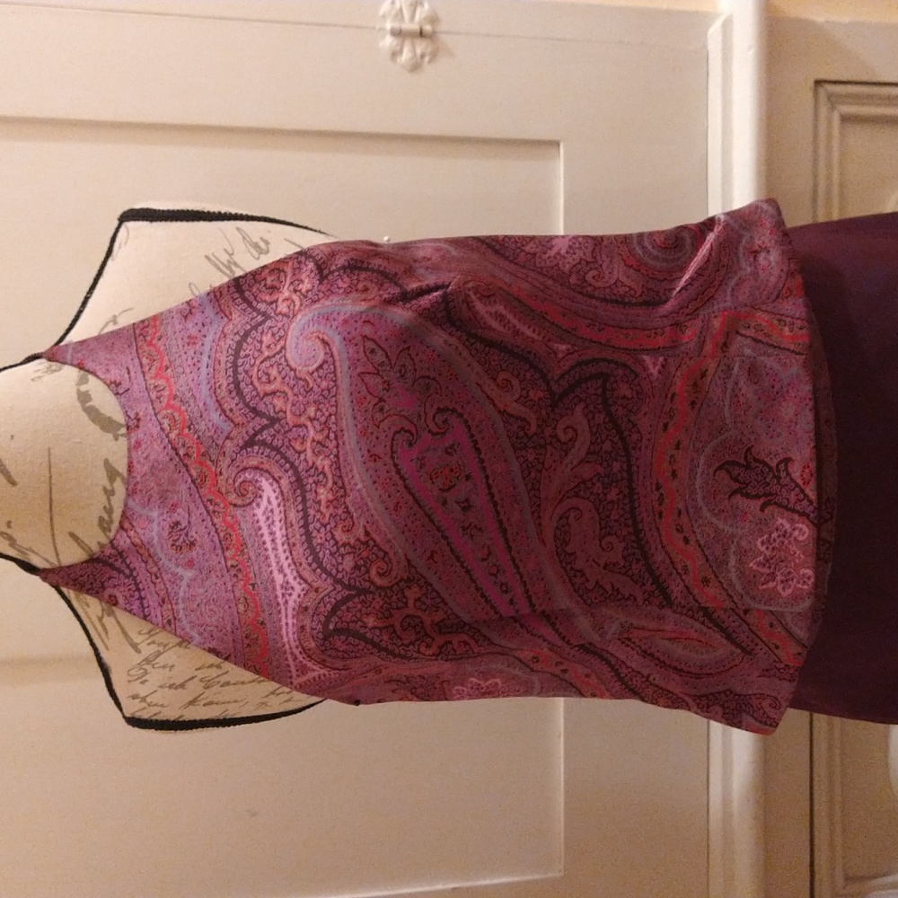 Ann Taylor plum silk maxi skirt set Sz 4 - Picture 4 of 13